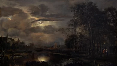 Aert van der Neer, Moonlit Landscape With Bridge, c.1640